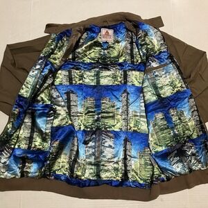 Matix City LINED Jacket Mens Large Tan Khaki Fleece Full Zip Vented Pockets RARE